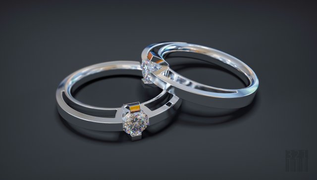 a ring with a diamond 3D Print Model .c4d .max .obj .3ds .fbx .stl .blend 
