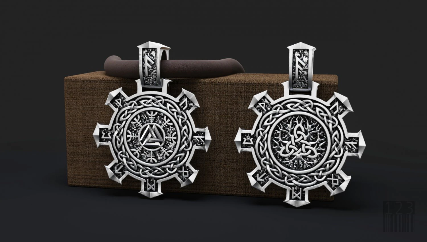 pendant with runes and symbols for printing and cnc 3D Print Model .c4d .max .obj .3ds .fbx .stl .blend 