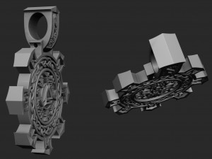pendant with runes and symbols for printing and cnc 3D 打印模型