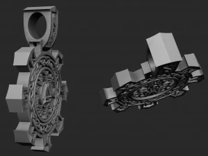pendant with runes and symbols for printing and cnc 3D Print Model