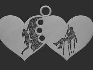 pendant heart with climbers Model do druku 3D