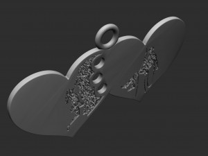 pendant heart with climbers Model do druku 3D
