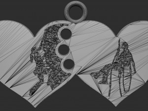 pendant heart with climbers Model do druku 3D
