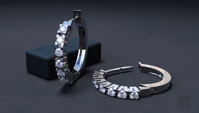 earrings with diamonds 3D 打印模型 .c4d .max .obj .3ds .fbx .stl .blend 