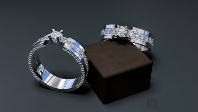 women diamond ring 3D Print Model .c4d .max .obj .3ds .fbx .stl .blend 