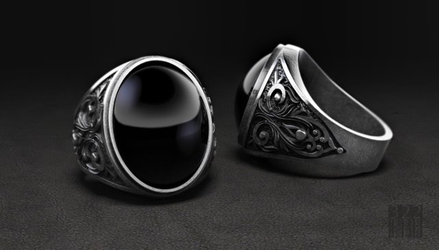 mens ring with stone 3d print model Model Cetak 3D .c4d .max .obj .3ds .fbx .stl .blend 