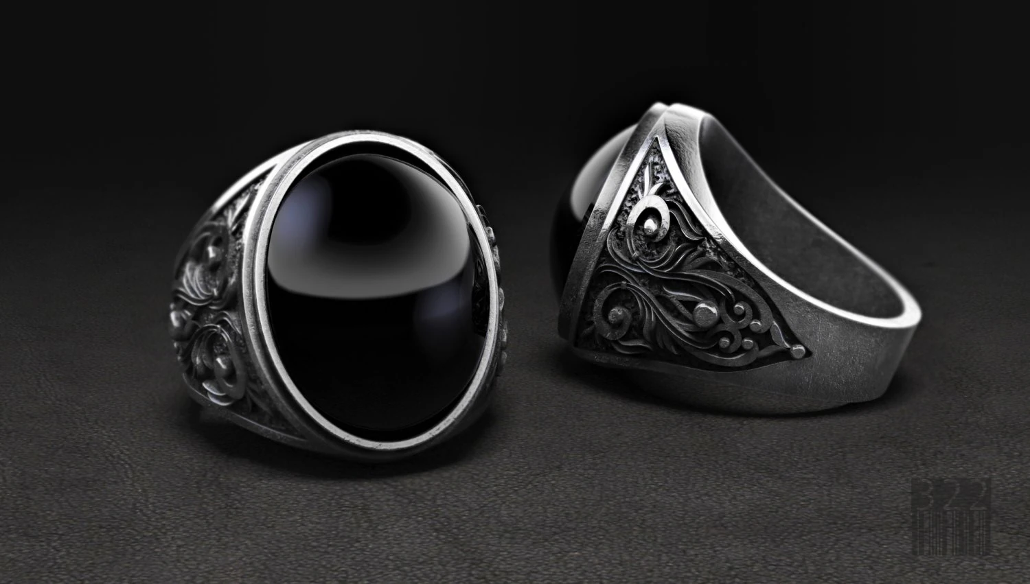 mens ring with stone 3d print model 3D Print Model .c4d .max .obj .3ds .fbx .stl .blend 