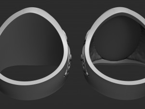 mens ring with stone 3d print model Model Cetak 3D