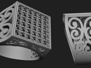 mens ring with diamonds Modèles 3D en vedette