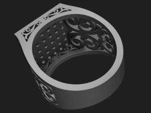 mens ring with diamonds 3D Print Model