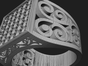 mens ring with diamonds 3D Print Model