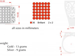 mens ring with diamonds 3D Print Model