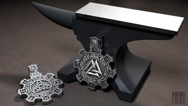 pendant with runes 3D Baskı Modeli .c4d .max .obj .3ds .fbx .stl .blend 