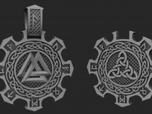 pendant with runes 3D Baskı Modeli