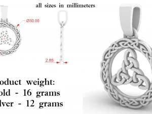 pendant brigit knot 3D Print Model