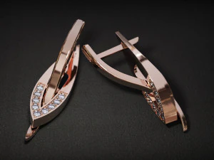 boucles d'oreilles avec diamants Modèles 3D en vedette