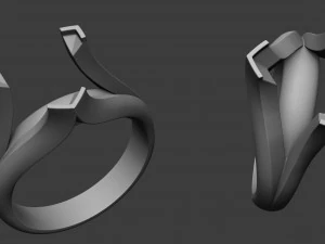 ring with stone 3D Print Model