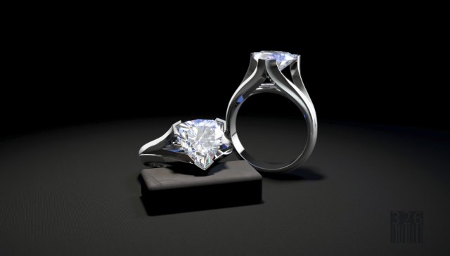 ring with stone 3Dプリントモデル .c4d .max .obj .3ds .fbx .stl .blend 