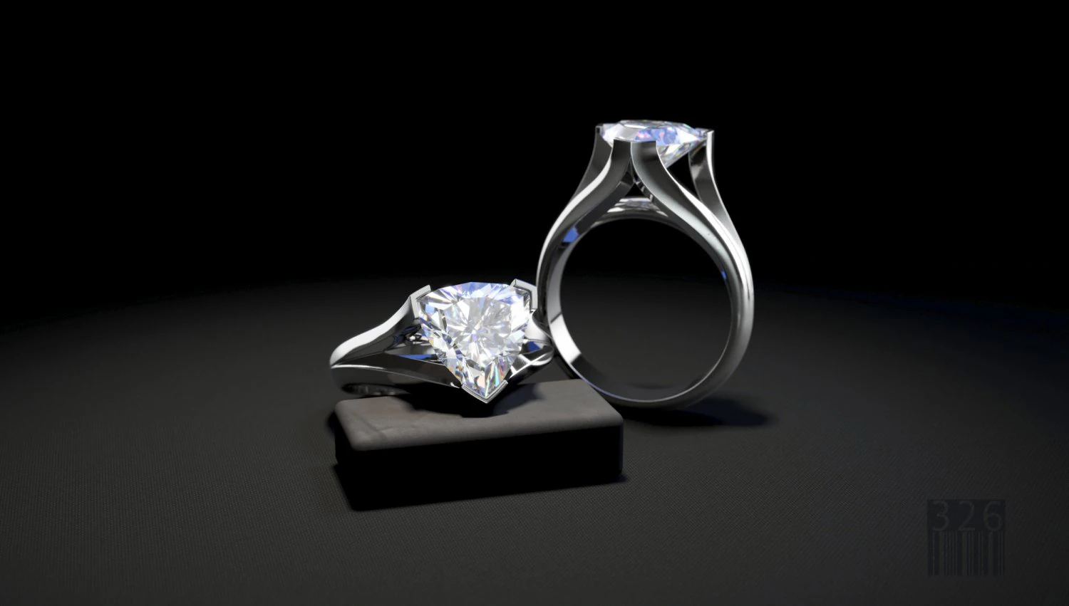 ring with stone 3D Print Model .c4d .max .obj .3ds .fbx .stl .blend 