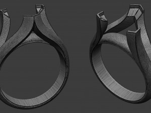 ring with stone 3Dプリントモデル