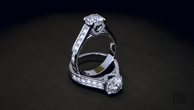 women ring with diamonds 3D Druckmodell .c4d .max .obj .3ds .fbx .stl .blend