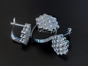 set of ring and earrings 3D Print Model