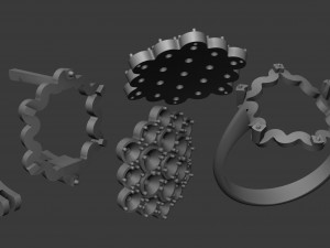 set of ring and earrings 3D-Druckmodell