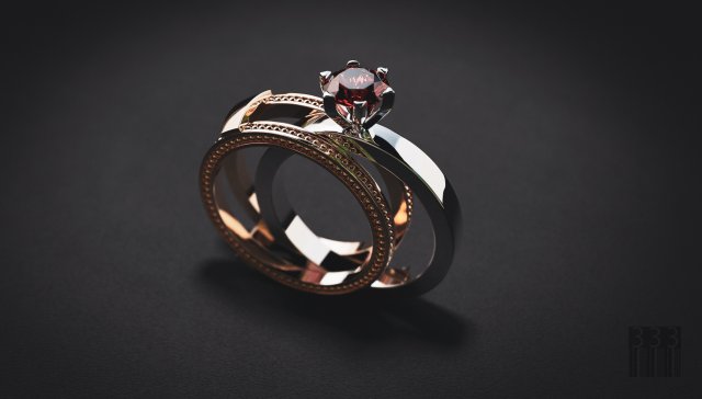 jewellery collapsible ring with stone 3D Print Model .c4d .max .obj .3ds .fbx .stl .blend 