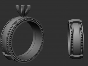 jewellery collapsible ring with stone 3D Print Model