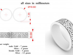 trefoil wedding rings for printing Modelo de impresión 3D
