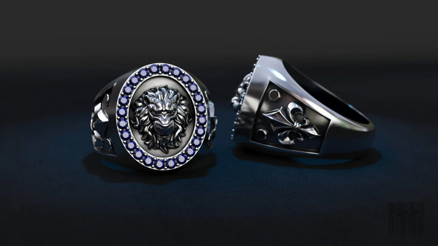 male ring lion with patterns 3D Print Model .c4d .max .obj .3ds .fbx .stl .blend 