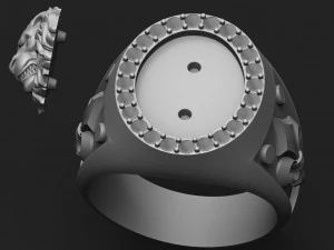 male ring lion with patterns 3D Print Model
