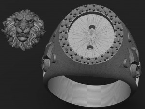 male ring lion with patterns Modello di stampa 3D