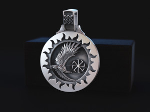 amulet pendant with an eagle 3D Print Model