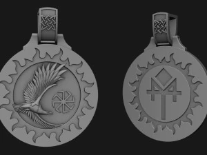 amulet pendant with an eagle 3D Print Model