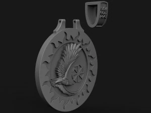 amulet pendant with an eagle 3D Print Model