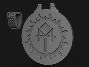 amulet pendant with an eagle 3D Print Model