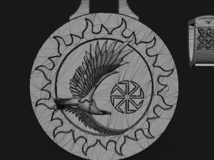 amulet pendant with an eagle 3D Print Model