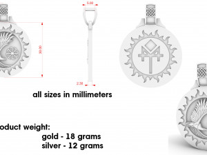 amulet pendant with an eagle 3D-Druckmodell