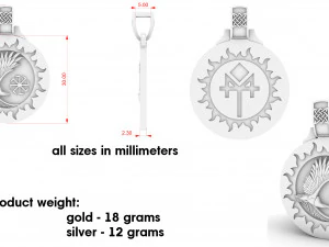 amulet pendant with an eagle 3D Print Model