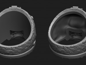 ring skull in a hard hat biker 3D Print Model