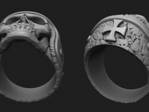 ring skull in a hard hat biker 3D Print Model