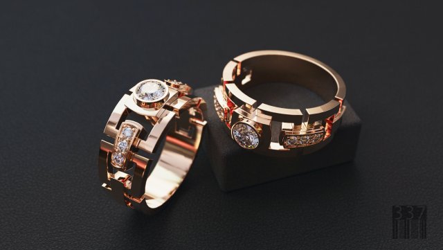men diamond ring l for printing 3D 프린트 모델 .c4d .max .obj .3ds .fbx .stl .blend 