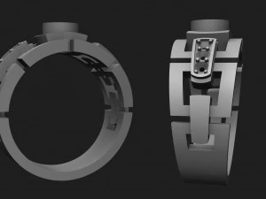 men diamond ring l for printing 3D Print Model