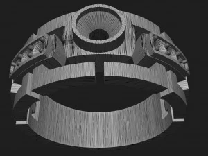 men diamond ring l for printing 3D Print Model