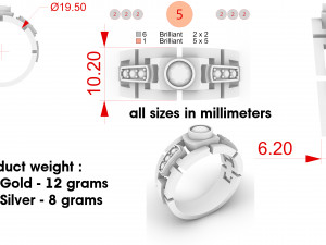 men diamond ring l for printing 3D 프린트 모델