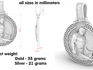 pendant warrior Modello di stampa 3D