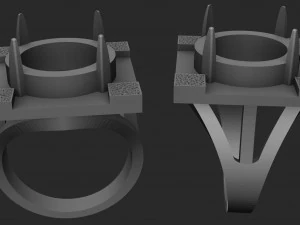 ring with stone for printing and cnc 3D Print Model