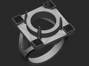 ring with stone for printing and cnc 3D Print Model