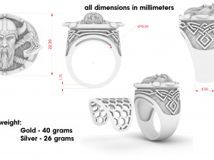 ring warrior viking Modèles 3D en vedette